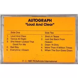 Autograph - Loud And Clear Cassette (Promo) 