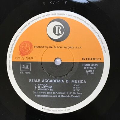 Reale Accademia De Musica - Reale Accademia De Musica LP SMRL 6105