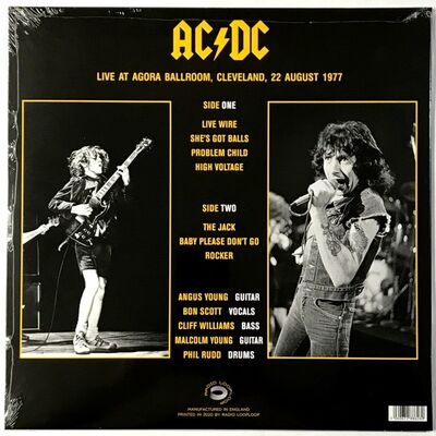 AC/DC - Live At The Agora Ballroom, Cleveland, August 22nd, 1977 LP RLL 026
