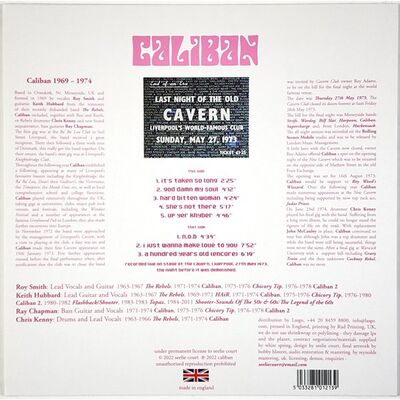 Caliban - Live At The Last Night Of The Cavern 1973 LP SCLP028