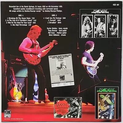 Budgie - Live In St. Louis 1976 LP VER 109