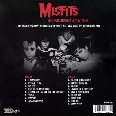 Misfits - Horror Business In New York 1982 LP OUTS027